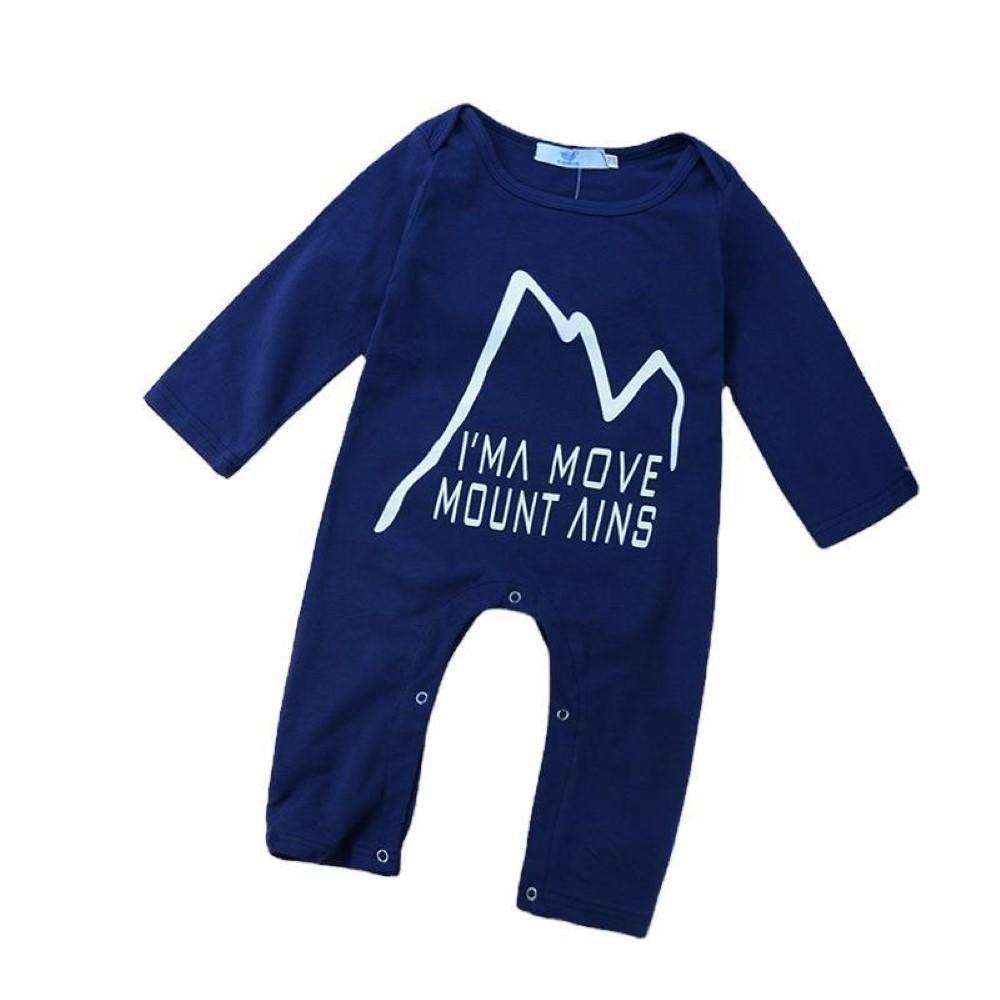 Baby Boys Long Sleeve Letter Printed Romper Baby Wholesales - PrettyKid