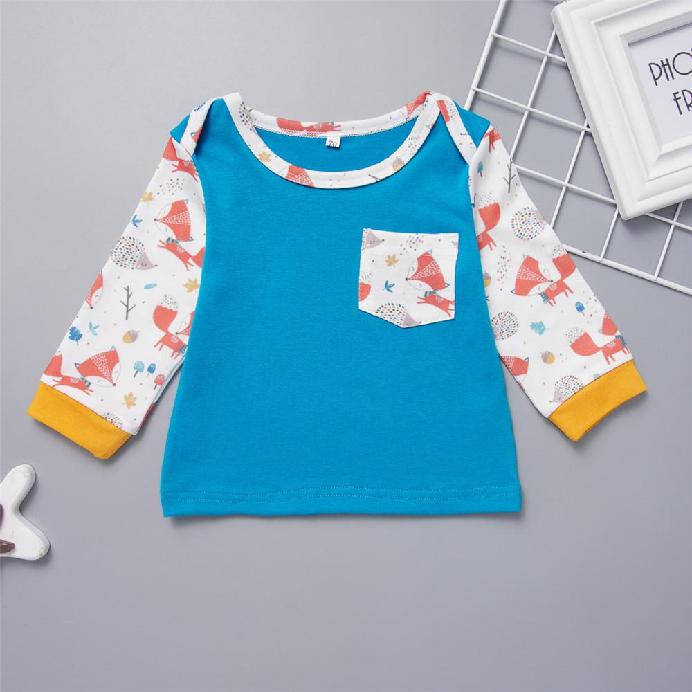 Baby Boys Long Sleeve Printed Fox Tops&Pants Baby Clothing In Bulk - PrettyKid