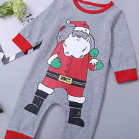 Baby Boys Long Sleeve Printed Santa Claus Romper Baby Wholesale - PrettyKid