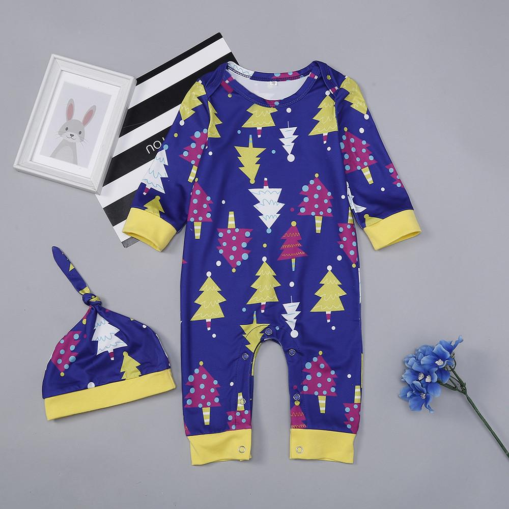 Baby Boys Long Sleeve Printed Tree Romper&Hat Baby Clothing Wholesale - PrettyKid