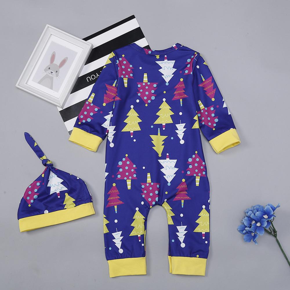 Baby Boys Long Sleeve Printed Tree Romper&Hat Baby Clothing Wholesale - PrettyKid