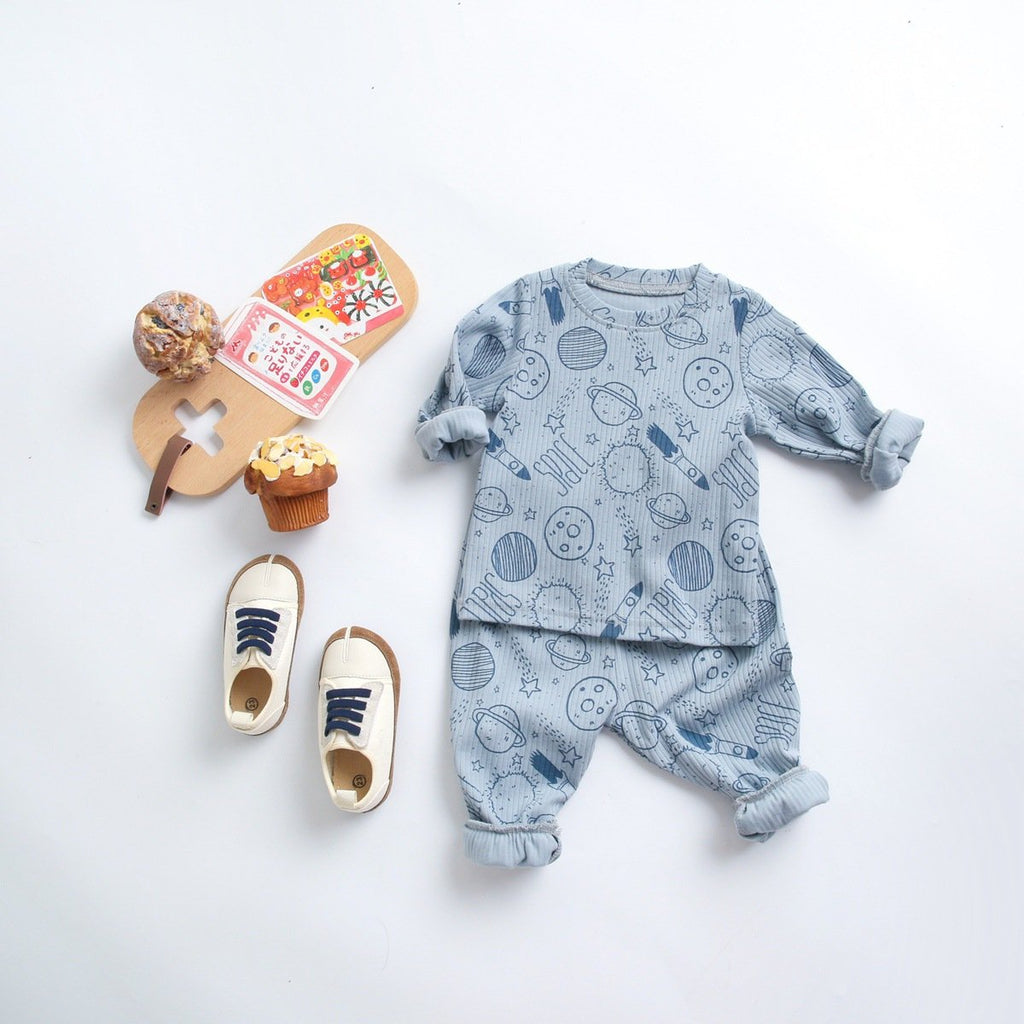 Baby Boys Planet Printed Top & Pants Kids Clothing Suppliers - PrettyKid