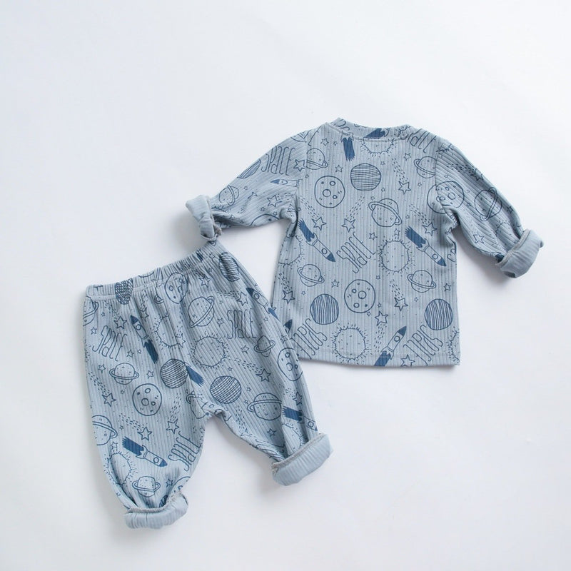 Baby Boys Planet Printed Top & Pants Kids Clothing Suppliers - PrettyKid