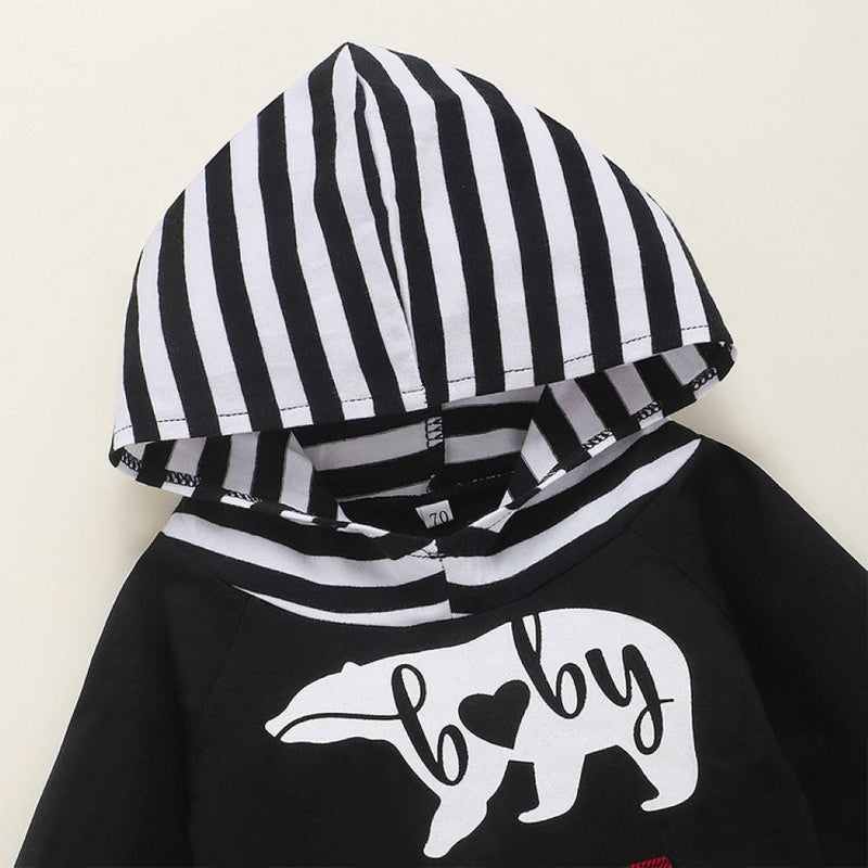 Baby Boys Polar Bear Printed Hooded Top & Pants & Hat Baby Wholesale - PrettyKid