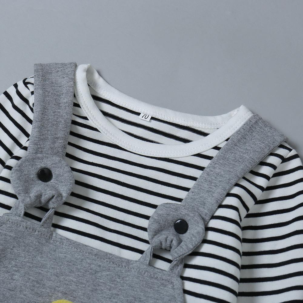 Baby Boys Printed Striped Long Sleeve Romper Baby Wholesale Suppliers - PrettyKid