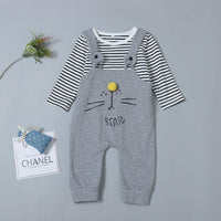 Baby Boys Printed Striped Long Sleeve Romper Baby Wholesale Suppliers - PrettyKid