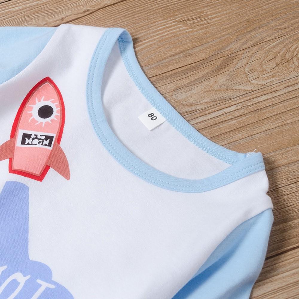 Baby Boys Rocket Printed Top & Pants Baby Boys Clothes Wholesale - PrettyKid