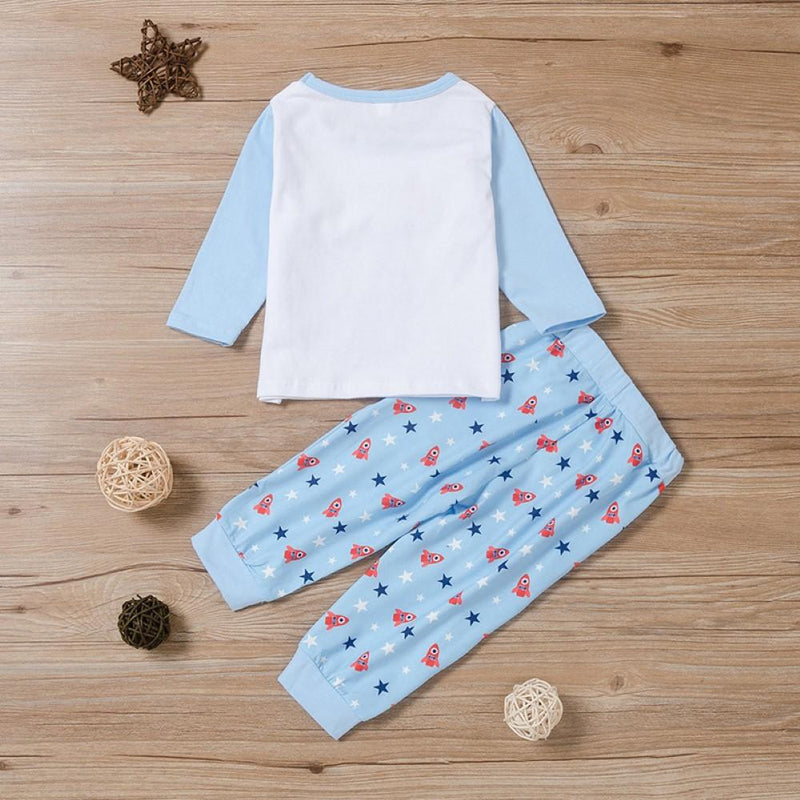 Baby Boys Rocket Printed Top & Pants Baby Boys Clothes Wholesale - PrettyKid