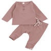 Baby Boys Solid Color Bottons Top & Pants Baby Wholesale Clothes - PrettyKid