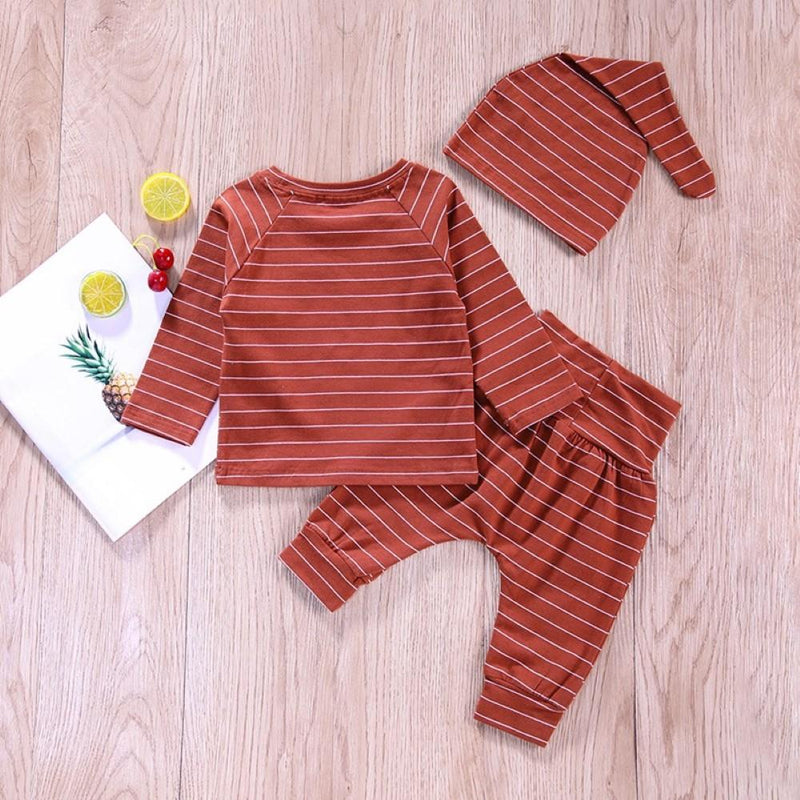 Baby Boys Striped Top & Pants & Hat Wholesale Kid Clothing - PrettyKid