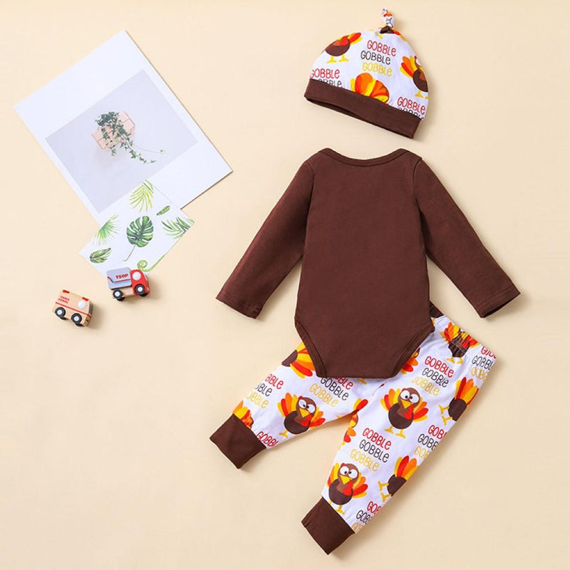 Baby Boys Thanksgiving Letter Printed Top & Pants Hat Cheap Baby Clothes Online Wholesale - PrettyKid