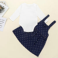 Baby Girls Bow Decor Romper & Polka Dot Skirt Baby Wholesale Clothes - PrettyKid