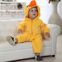 Baby Girls Cartoon Duck Printed Romper Buy Childrens Clothes Wholesale - PrettyKid