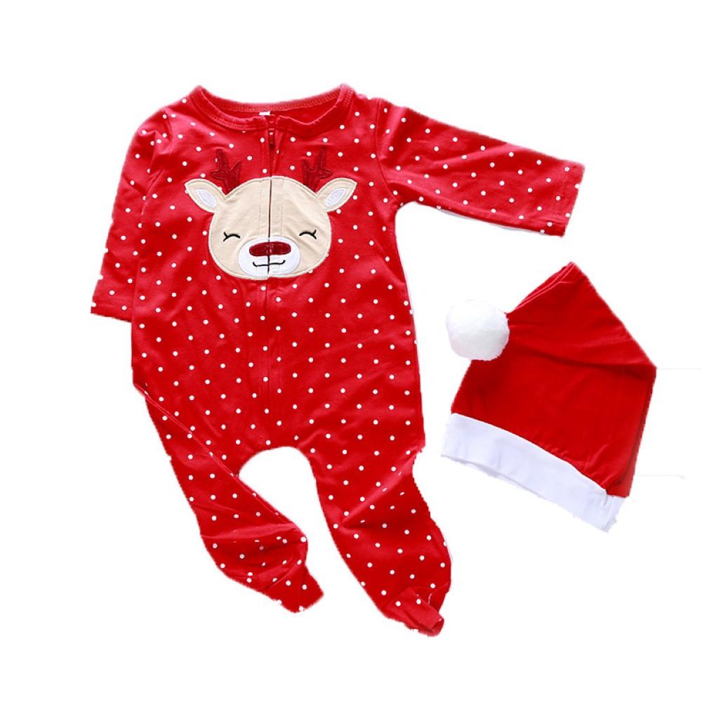 Baby Girls Deer Printed Romper Cheap Baby Clothes Online Wholesale - PrettyKid
