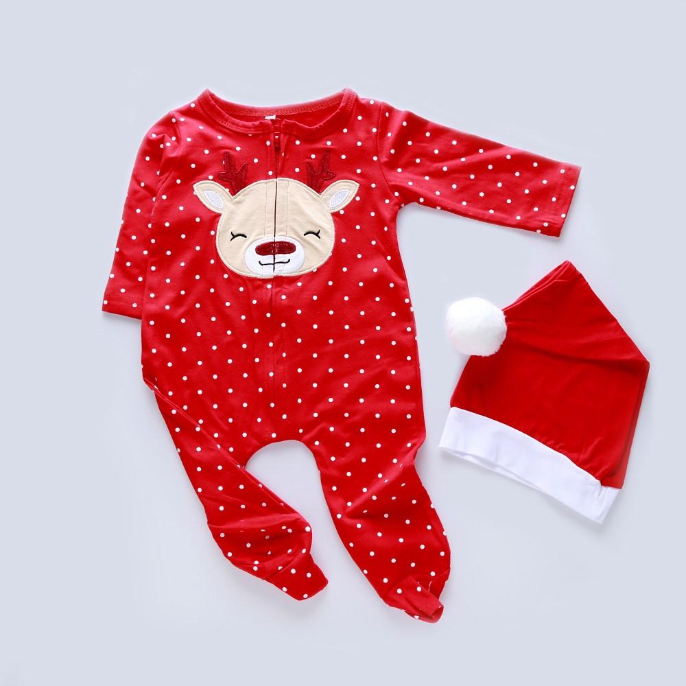 Baby Girls Deer Printed Romper Cheap Baby Clothes Online Wholesale - PrettyKid