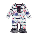 Baby Girls Floral Printed Long Sleeve Romper Wholesale Clothing Baby - PrettyKid