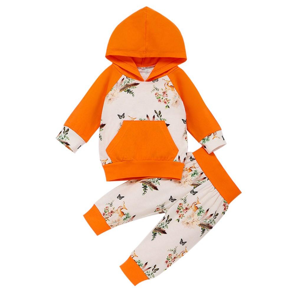 Baby Girls Foxes Printed Hooded Top & Pants Baby Clothes Suppliers - PrettyKid