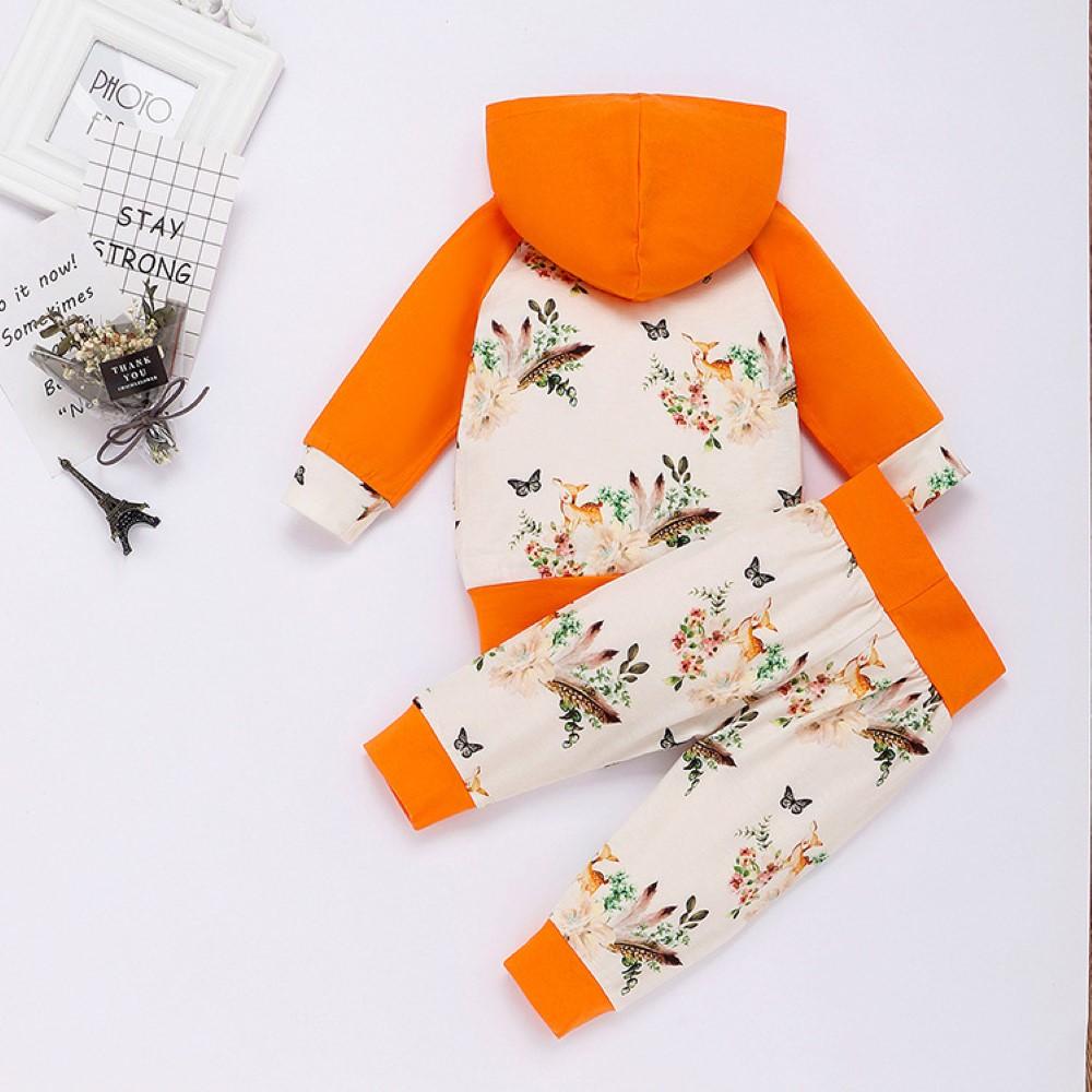 Baby Girls Foxes Printed Hooded Top & Pants Baby Clothes Suppliers - PrettyKid