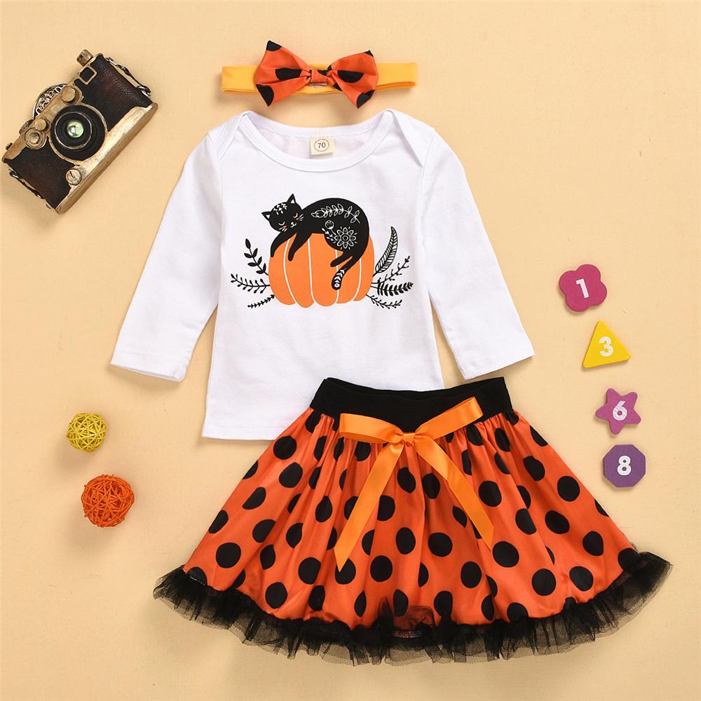 Baby Girls Halloween Long Sleeve Tops&Skirt Buy Baby Clothes Wholesale - PrettyKid