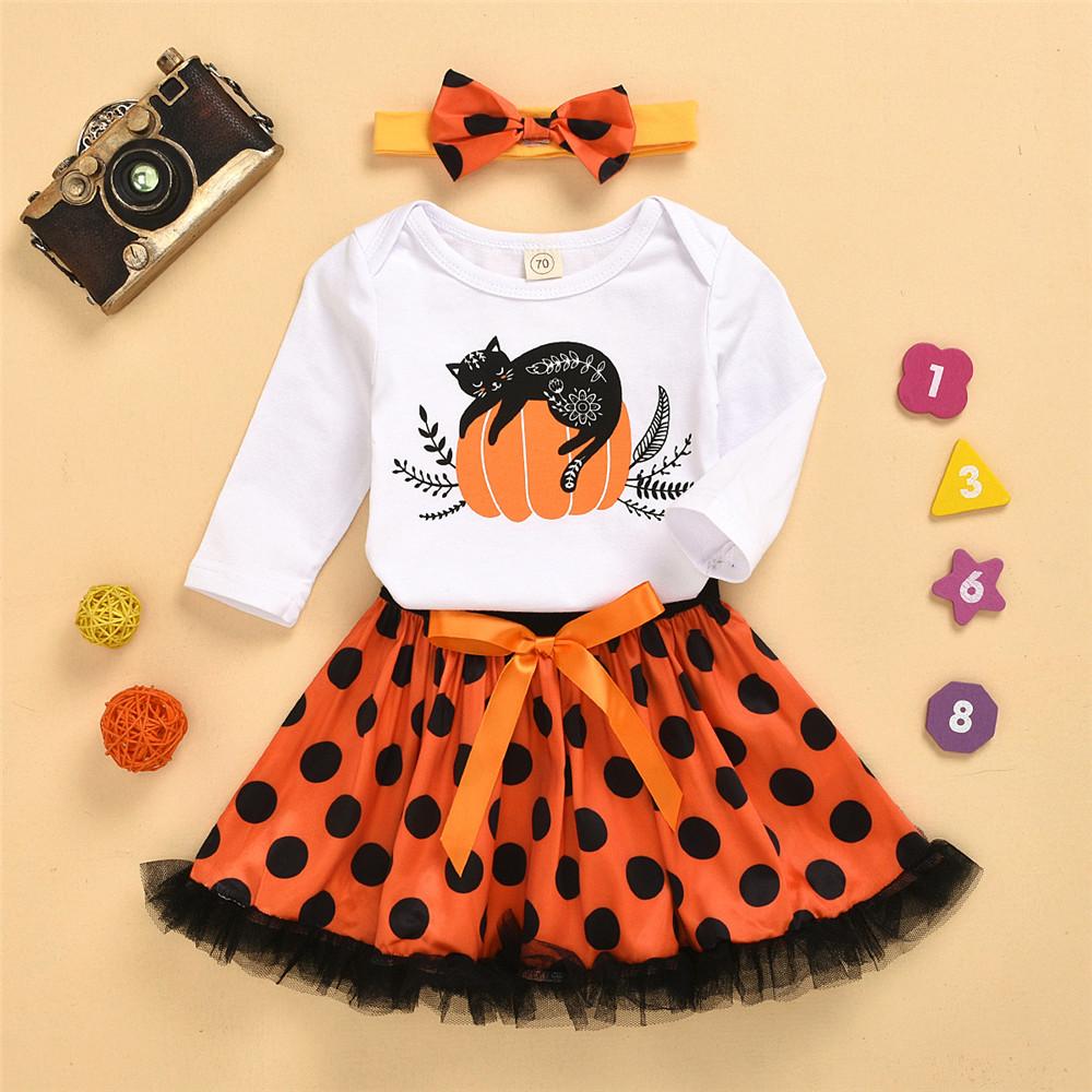 Baby Girls Halloween Long Sleeve Tops&Skirt Buy Baby Clothes Wholesale - PrettyKid