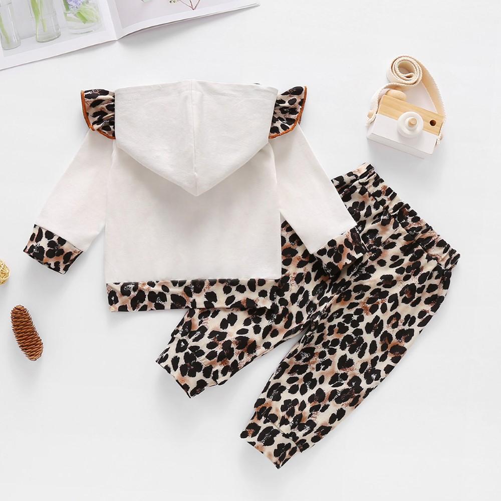Baby Girls Leopard Hooded Top & Pants Baby Wholesale Clothing - PrettyKid