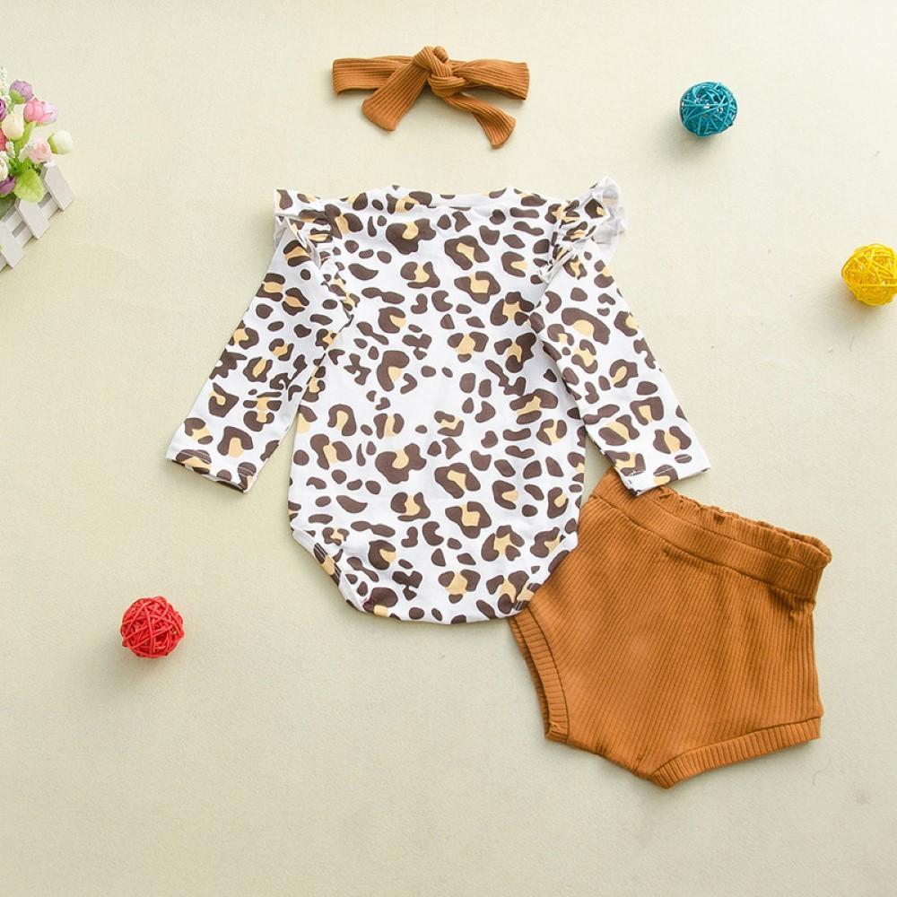 Baby Girls Leopard Printed Top & Pants & Headband Kids Clothing Suppliers - PrettyKid