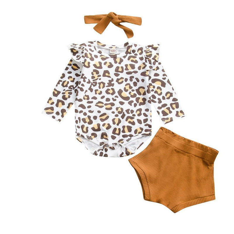 Baby Girls Leopard Printed Top & Pants & Headband Kids Clothing Suppliers - PrettyKid