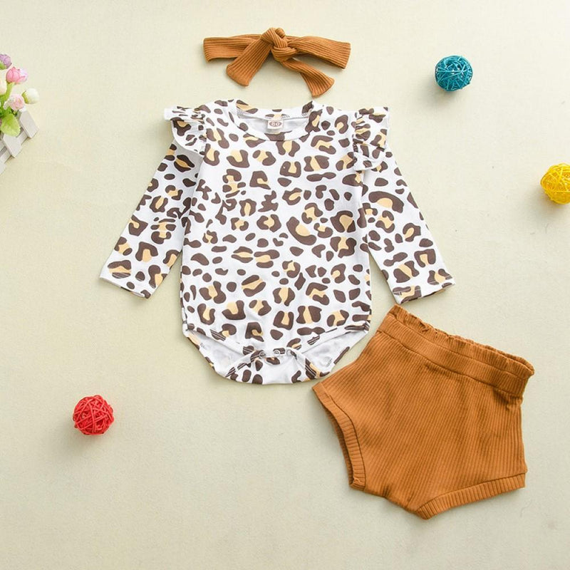 Baby Girls Leopard Printed Top & Pants & Headband Kids Clothing Suppliers - PrettyKid