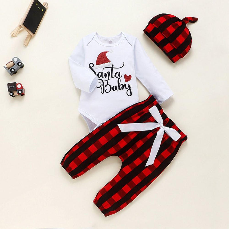 Baby Girls Letter Printed Romper & Pants & Hat Wholesale Baby Clothes Usa - PrettyKid