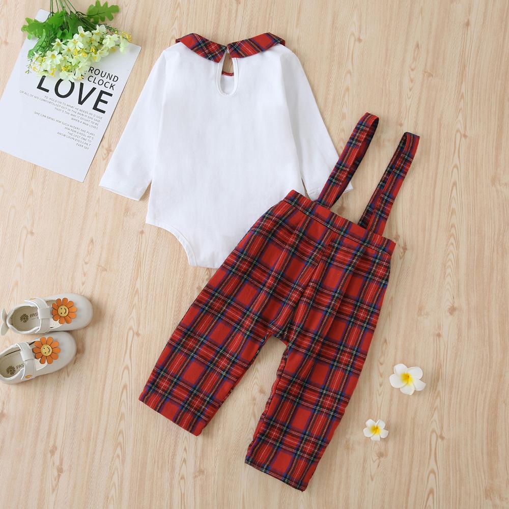 Baby Girls Long Sleeve Doll Collar Romper&Overall Pants Baby Clothes Cheap Wholesale - PrettyKid