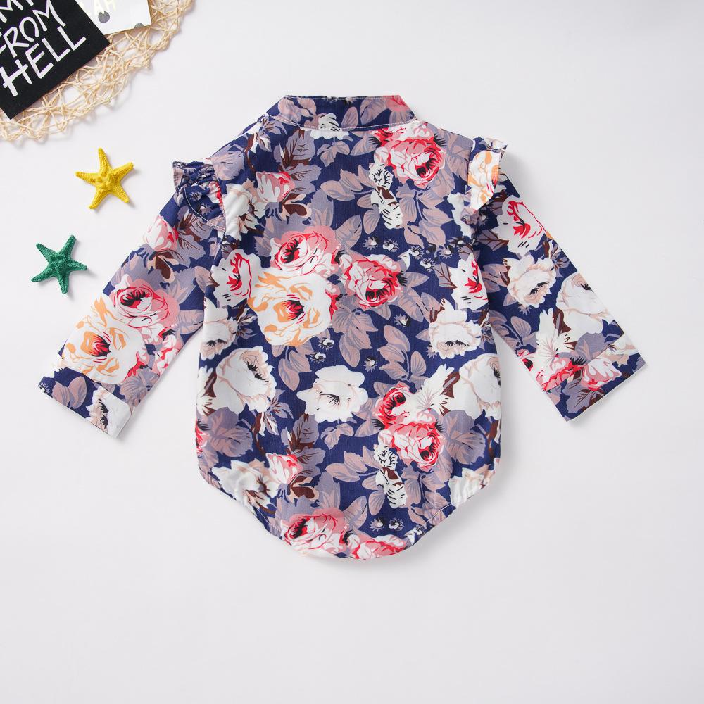 Baby Girls Long Sleeve Floral Cute Romper Baby Clothes Vendors - PrettyKid
