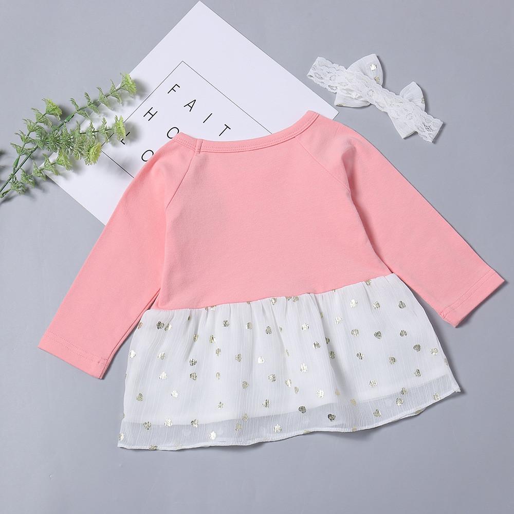 Baby Girls Long Sleeve Printed Cute Dress Wholesale Baby Dresses - PrettyKid