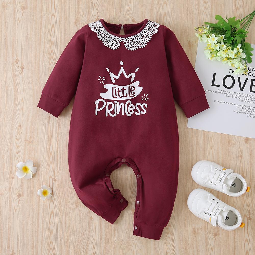 Baby Girls Long Sleeve Printed Letter Romper Baby Clothes Wholesale Suppliers - PrettyKid