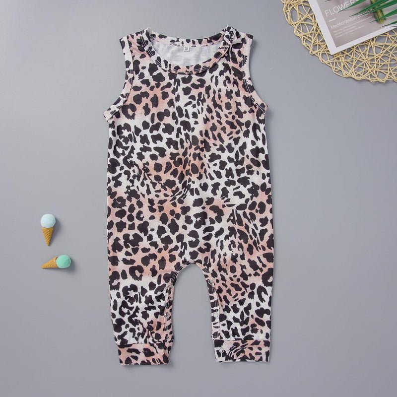 Baby Girls Long Sleeve Tops&Printed Leopard Jumpsuit Baby Clothes Cheap Wholesale - PrettyKid