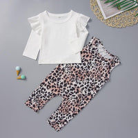 Baby Girls Long Sleeve Tops&Printed Leopard Jumpsuit Baby Clothes Cheap Wholesale - PrettyKid