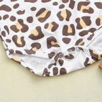 Baby Girls Printed Leopard Romper&Shorts&Headband Wholesale Baby Rompers - PrettyKid