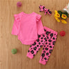 Baby Girls Printed Letter Casual Romper&Pants&Headband Baby Wholesale Clothes - PrettyKid