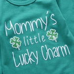 Baby Girls Printed Lucky Clover Letter Romper&Stripe Pants Baby Clothes Vendors - PrettyKid