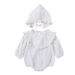 Baby Girls Solid Color Hooded Romper Buy Baby Clothes Wholesale - PrettyKid
