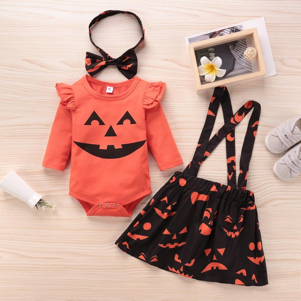 Baby Girls Three-piece Long-sleeved Halloween Girl Dress Wholesale Clothing Baby - PrettyKid
