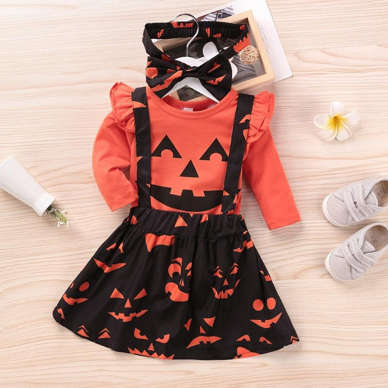 Baby Girls Three-piece Long-sleeved Halloween Girl Dress Wholesale Clothing Baby - PrettyKid