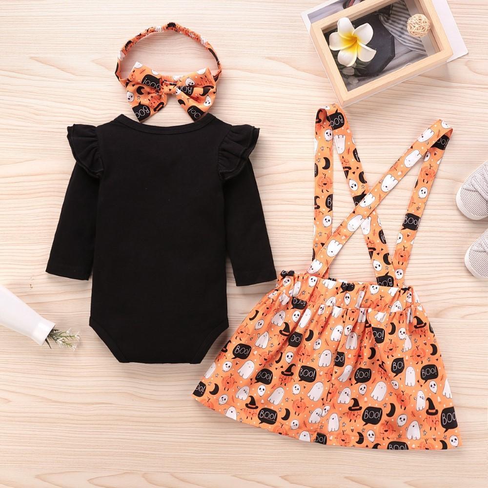 Baby Girls Three-piece Long-sleeved Halloween Girl Dress Wholesale Clothing Baby - PrettyKid