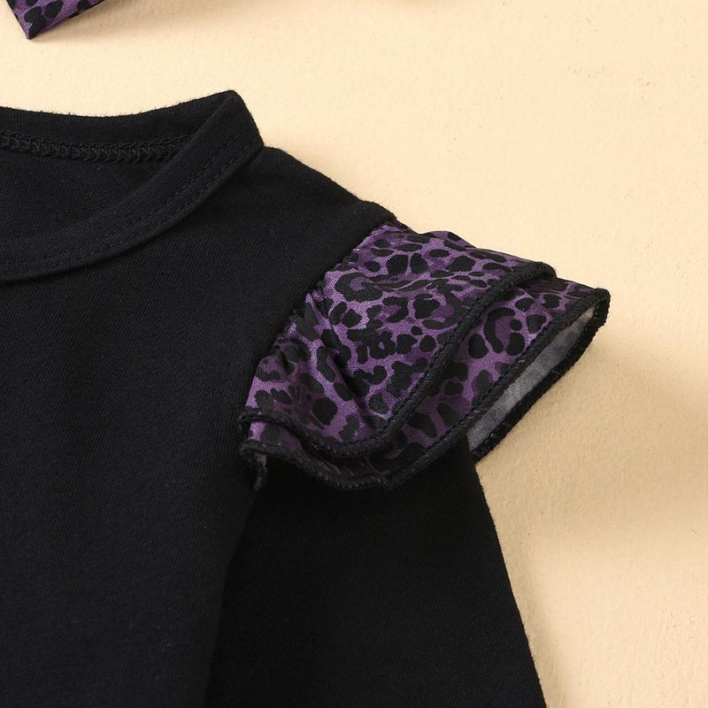 Baby Girls Leopard Long Sleeve Top & Pants & Headband Wholesale Girls - PrettyKid