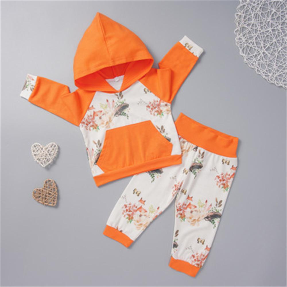 Baby Unisex Hooded Long Sleeve Floral Tops Buy Baby Clothes Wholesale - PrettyKid