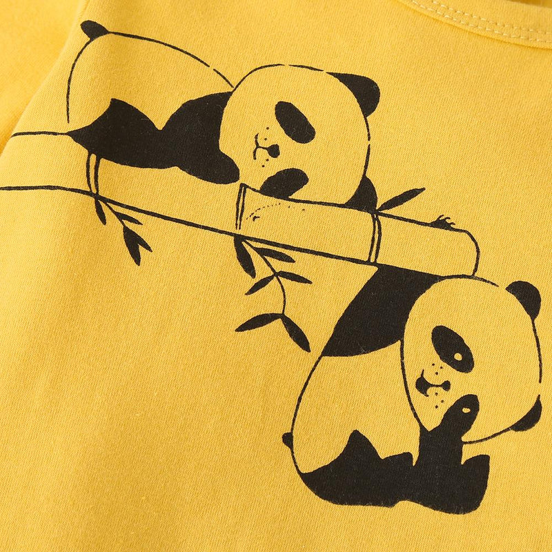 Baby Unisex Long Sleeve Printed Panda Rompers Wholesale Designer Baby Clothes - PrettyKid
