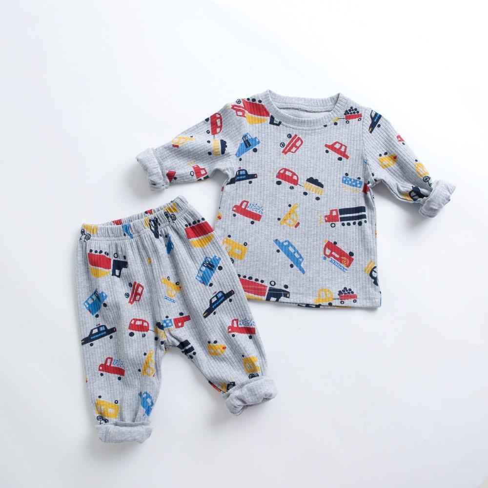 Baby boys Cartoon Cars Printed Top & Pants Babywear Wholesale - PrettyKid