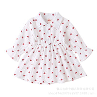 Babys Girls Heart Lapel Dress Girls Dress Wholesale - PrettyKid