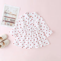 Babys Girls Heart Lapel Dress Girls Dress Wholesale - PrettyKid