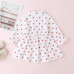 Babys Girls Heart Lapel Dress Girls Dress Wholesale - PrettyKid