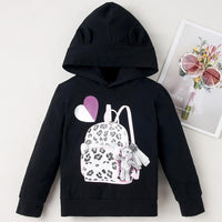 Girls Backpack Print Long Sleeve Hoodie T-shirt Girls Clothing Wholesale - PrettyKid